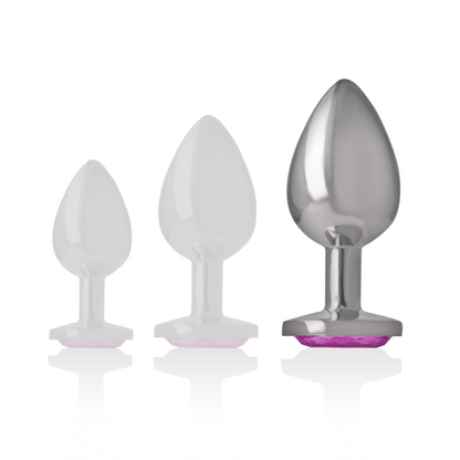 Plug Anal de Metal con Cristal Rosa - Talla L - INTENSE