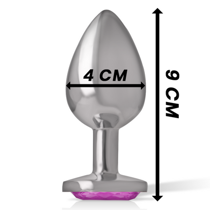 Plug Anal de Metal con Cristal Rosa - Talla L - INTENSE