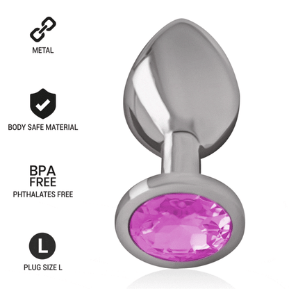 Plug Anal de Metal con Cristal Rosa - Talla L - INTENSE
