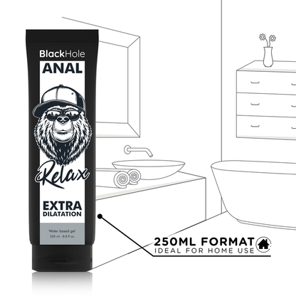 Gel Lubricante a Base de Agua para Dilatación Anal 250ml - Black Hole