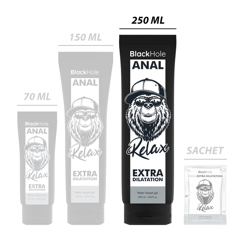 Gel Lubricante a Base de Agua para Dilatación Anal 250ml - Black Hole