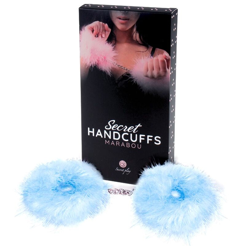 Secretplay Esposas de Plumas Marabou Color Azul para Juegos Eróticos