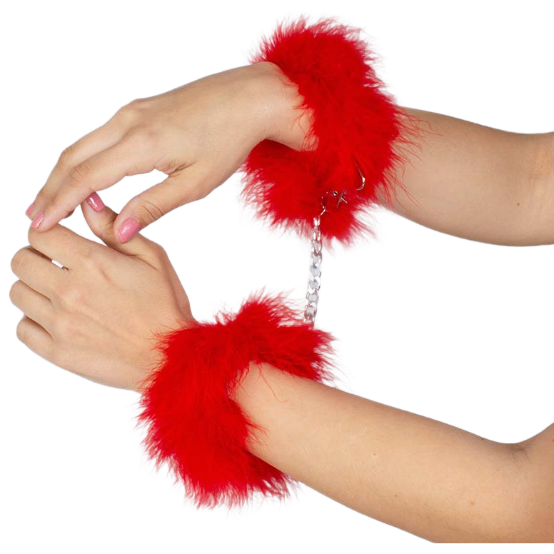 Esposas de Marabú Rojas SECRETPLAY - Sensuales Accesorios para una Experiencia Única