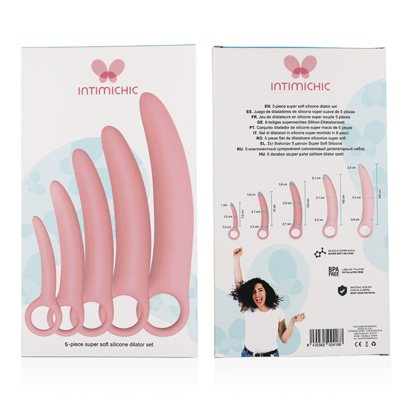 Juego de Dilatadores Vaginales de Silicona Médica Intimichic - 5 Piezas para Ejercicio y Confort Íntimo