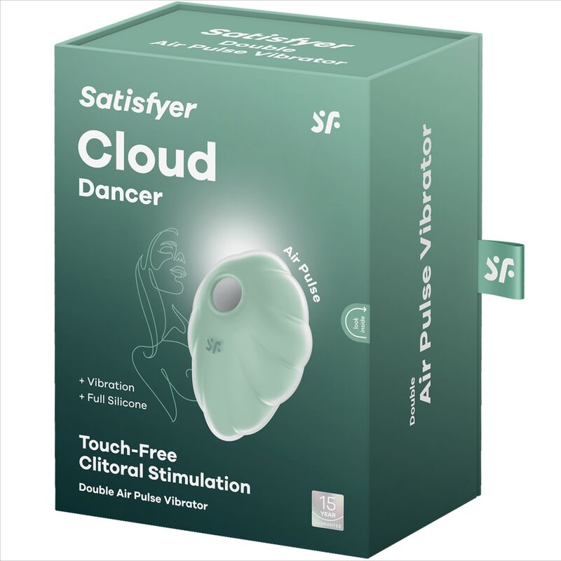 Vibrador Air Pulse Satisfyer Cloud Dancer Verde para Placer y Estimulación