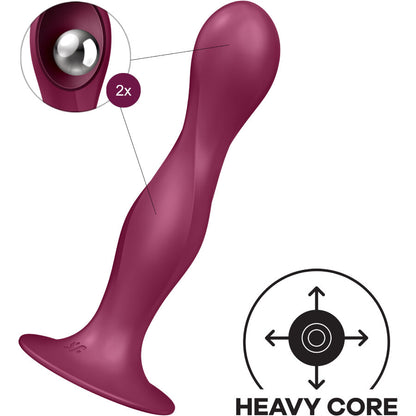 Satisfyer Double Ball-R Dildo de Silicona Color Granate - Placer y Estilo