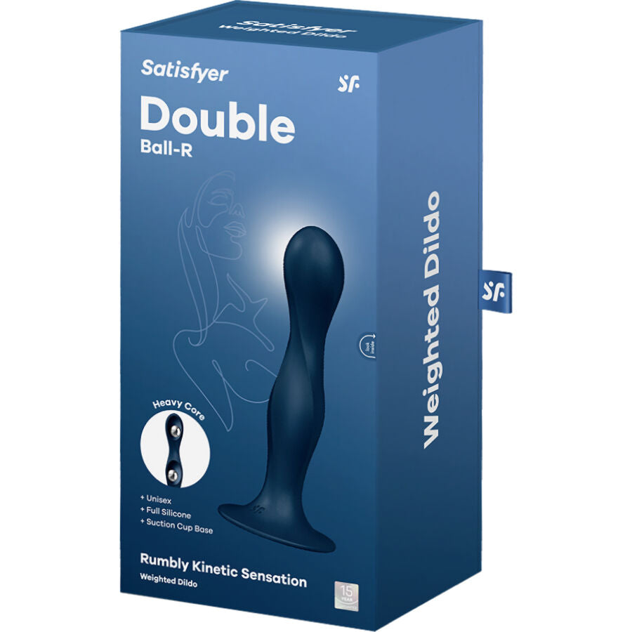 Satisfyer Double Ball-R Dildo de Silicona Color Granate - Placer y Estilo