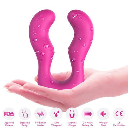 Vibrador Doble con Control Remoto Seraph Armony en Fucsia