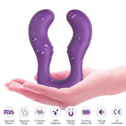 Vibrador Doble con Control Remoto Seraph Armony Violeta