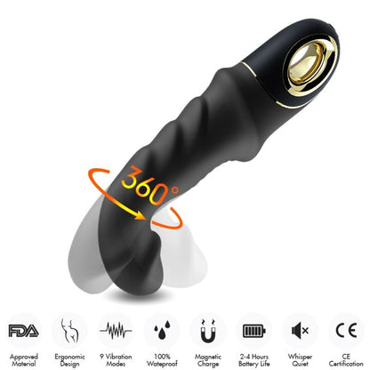 Vibrador Rotador Joyblade Armony Negro - Placer y Estimulación en Uno