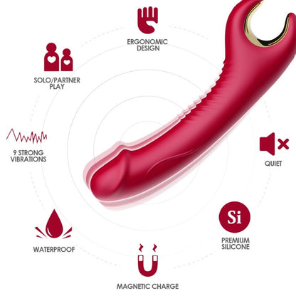 Vibrador y Rotador Armony Prince en Rojo para Placer Intenso