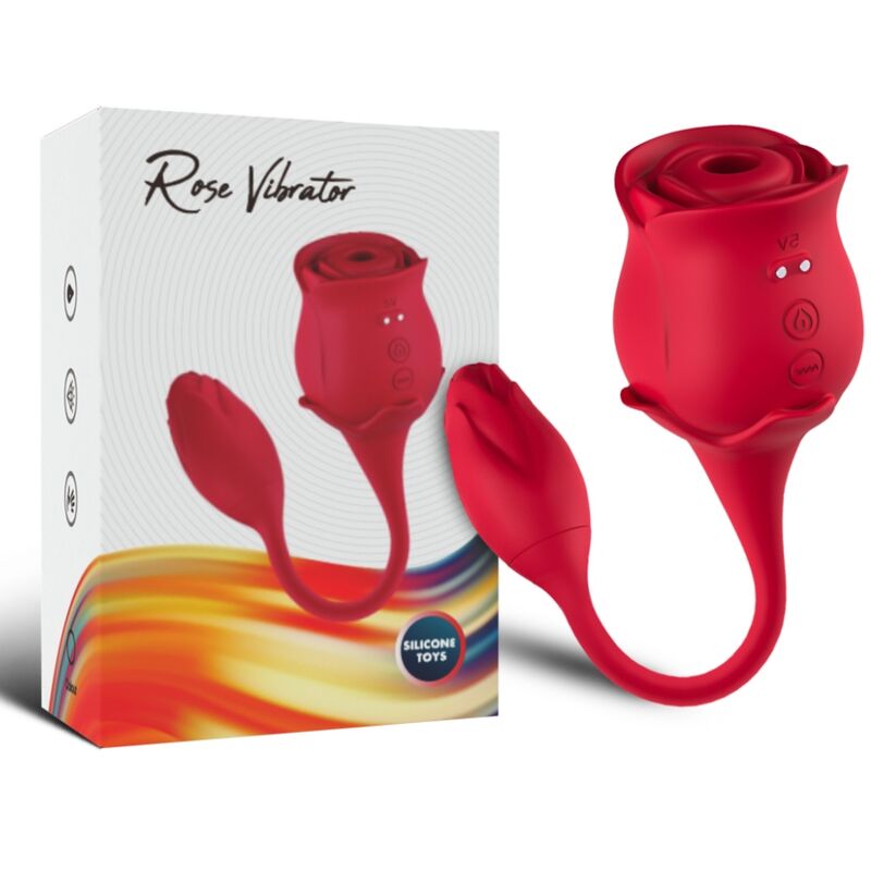 Armony Rosa - Succionador de Clítoris y Vibrador 10 Modos en Rojo