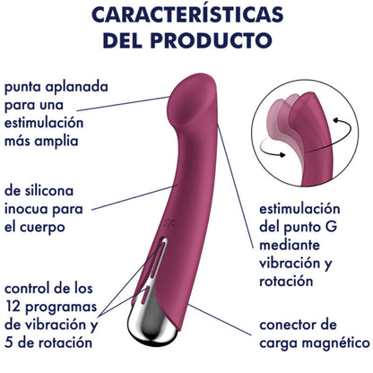 Vibrador Rotador Rojo Satisfyer Spinning G-Sport 1: Placer Giratorio para Ella