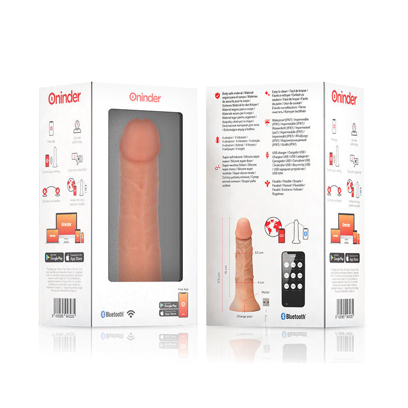 Vibrador Realista Bogotá Cyber con App Gratuita - 17.5 cm de Largo y 4 cm de Ancho - ONINDER