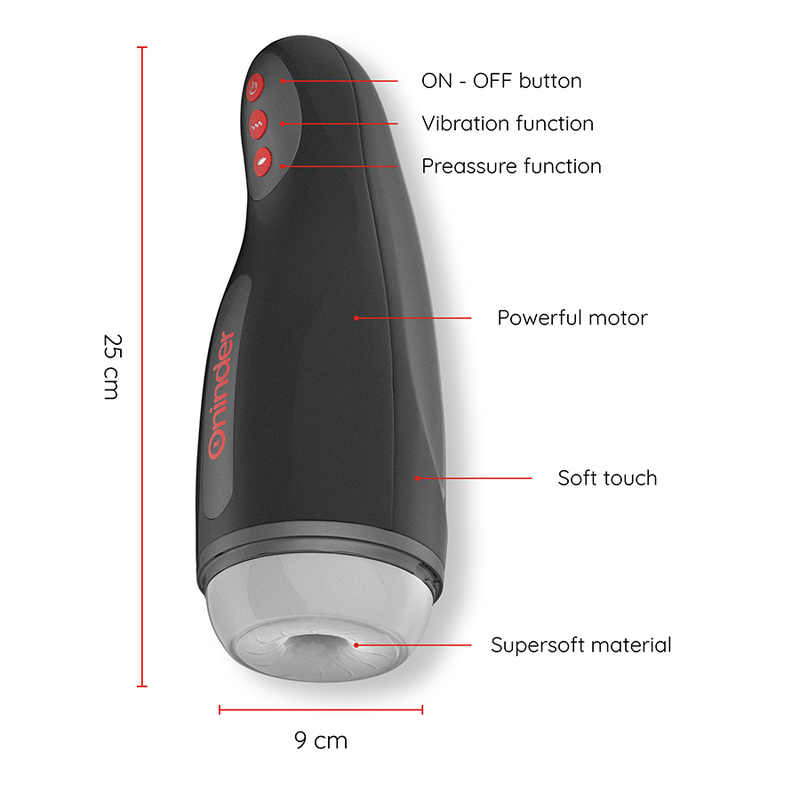 Masturbador Masculino de Compresión y Vibración ONINDER SEOUL con App Gratis