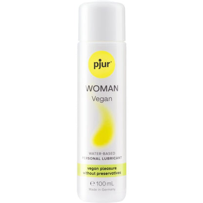 Lubricante personal 100% vegano pH balanceado para mujeres - Pjur WOMAN Vegan, seguro para piel sensible, compatible con condones y juguetes sexuales, 100 ml