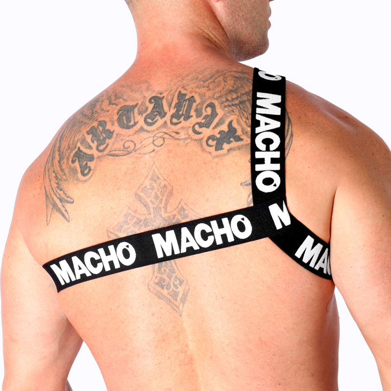 MACHO - ARNÉS ROMANO BLANCO S/M