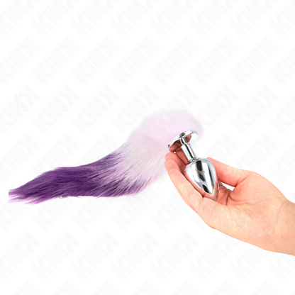 Plug Anal con Cola Sintética Violeta - Talla L (10x4 cm) - Longitud de Cola 40 cm
