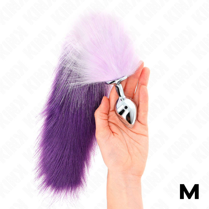 Plug Anal Talla M con Cola Sintética Violeta 40 cm - KINK