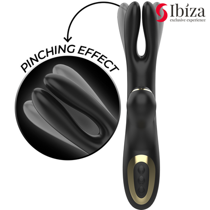 IBIZA - VIBRADOR  HI-TECH RABITT SUCCIONADOR Y  DOBLE DEAL NEGRO