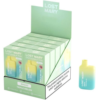 LOST MARY - BM600 VAPER NICOTINA 2% DESECHABLE SABOR TRIPLE MELÓN