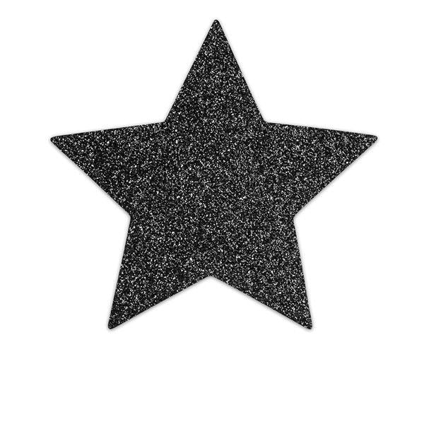 Pezoneras en Forma de Estrella Negras - Bijoux Indiscrets Flash