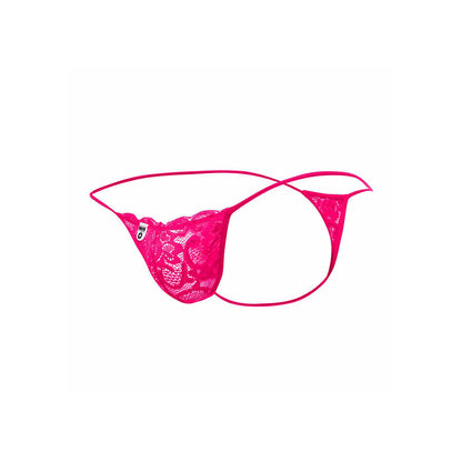 MOB - TANGA DE ENCAJE ROSA TALLA L/XL