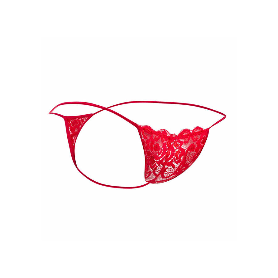 MOB - TANGA DE ENCAJE ROJO TALLA L/XL