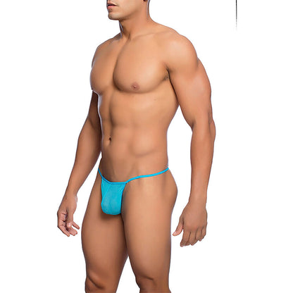 MOB - TANGA TRANSPARENTE CON FORMA DE T AQUA TALLA L/XL