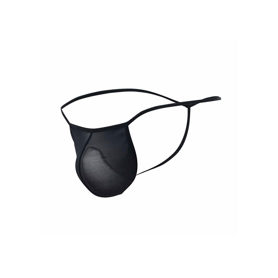 MOB - TANGA TRANSPARENTE CON FORMA DE T NEGRO TALLA L/XL