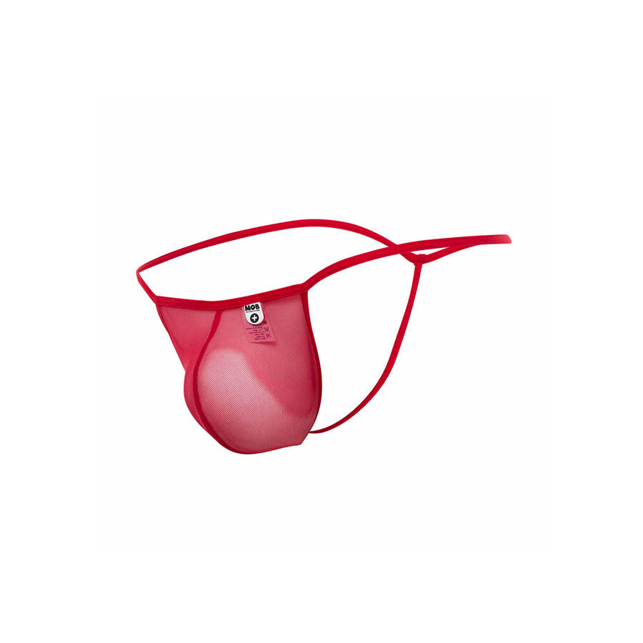 MOB - TANGA TRANSPARENTE CON FORMA DE T ROJO TALLA L/XL