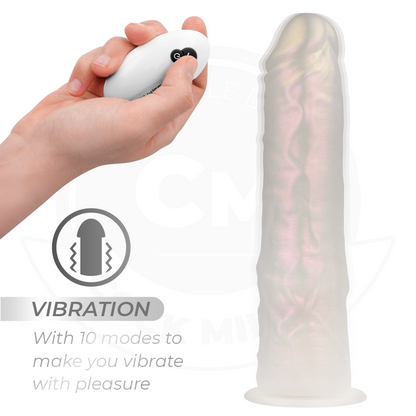 COCK MILLER - DILDO SILICONA 21,5 CM , LUCES Y VIBRACIÓN CON CONTROL REMOTO
