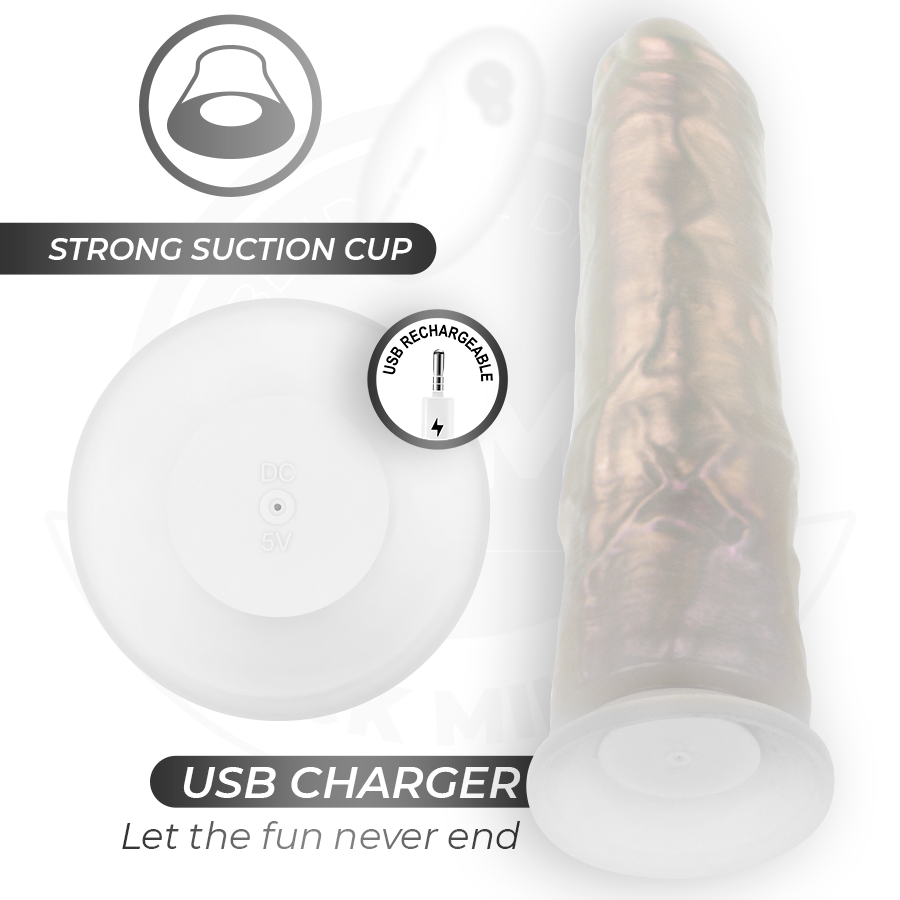 COCK MILLER - DILDO SILICONA 21,5 CM , LUCES Y VIBRACIÓN CON CONTROL REMOTO