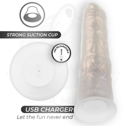COCK MILLER - DILDO SILICONA 21,5 CM , LUCES Y VIBRACIÓN CON CONTROL REMOTO