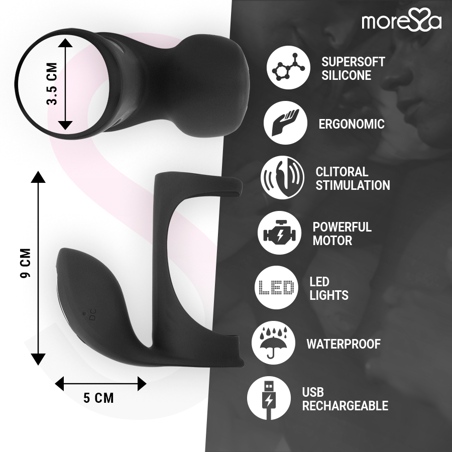 MORESSA - BRANDON POTENTE ANILLO VIBRADOR CON FUNDA DE ENGROSAMIENTO MASCULINO