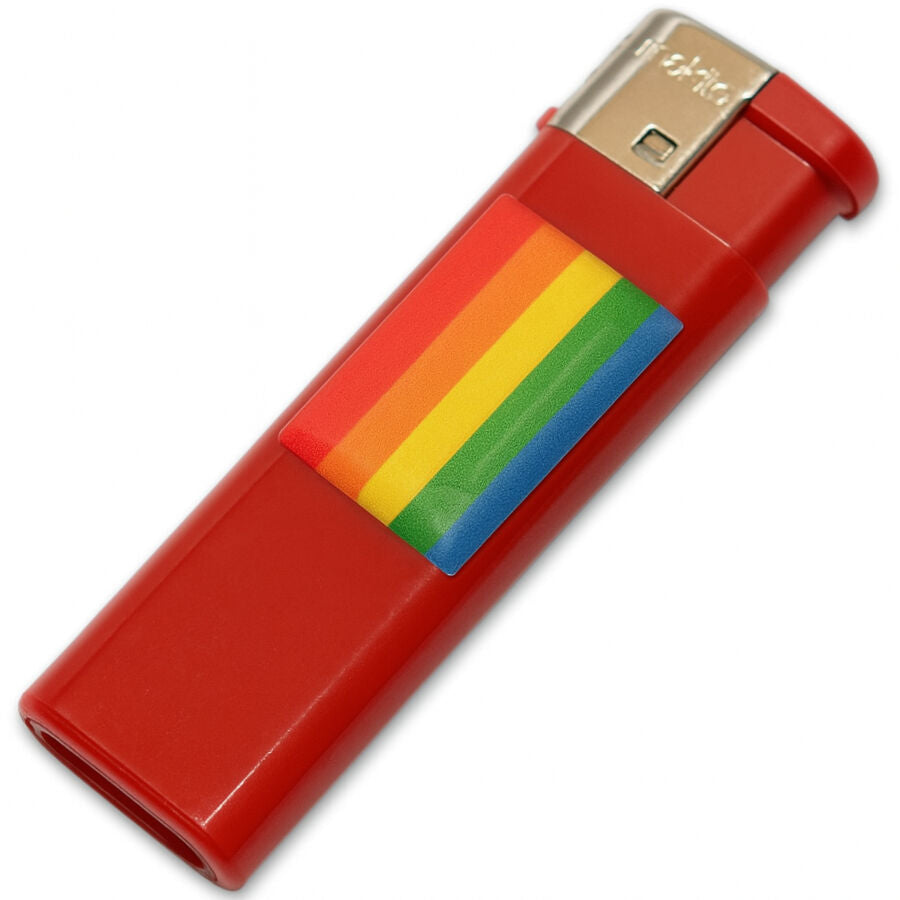 PRIDE - MECHERO FUSCIA CON BANDERA LGBT