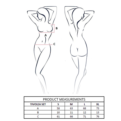 PASSION - TIVOLEA SET SUJETADOR + TANGA NEGRO S/M