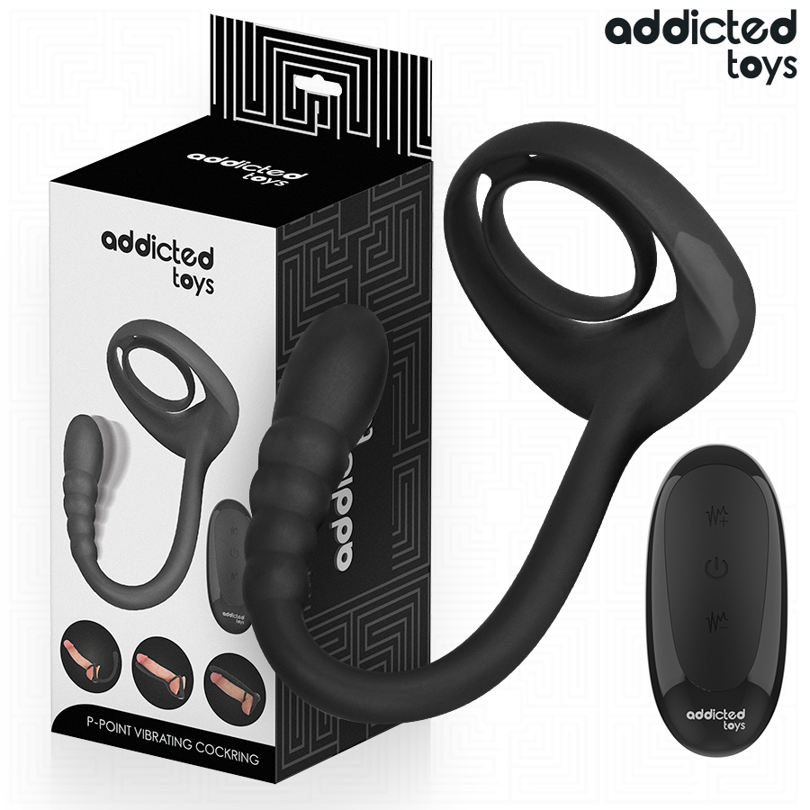 ADDICTED TOYS - ANILLO PENE VIBRADOR PUNTO·P CONTROL REMOTO