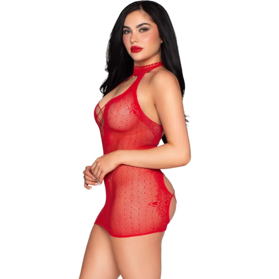 LEG AVENUE - 81675 MINI VESTIDO HALTER NEGRO - TALLA ÚNICA