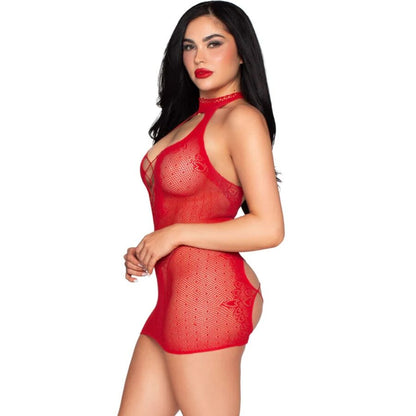LEG AVENUE - 81675 MINI VESTIDO HALTER NEGRO - TALLA ÚNICA