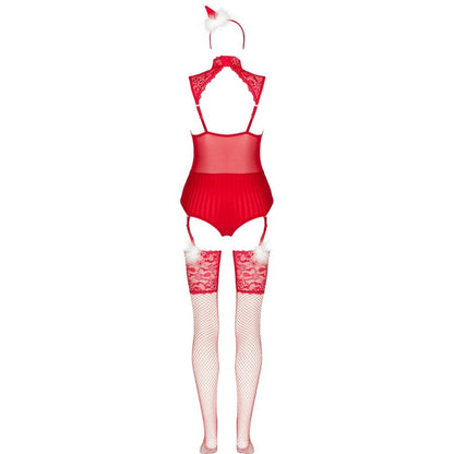 LIVCO CORSETTI FASHION - LIMPID SNOWFLAKES LC 90604 BODY + MEDIAS + DIADEMA NAVIDEÑA S/M