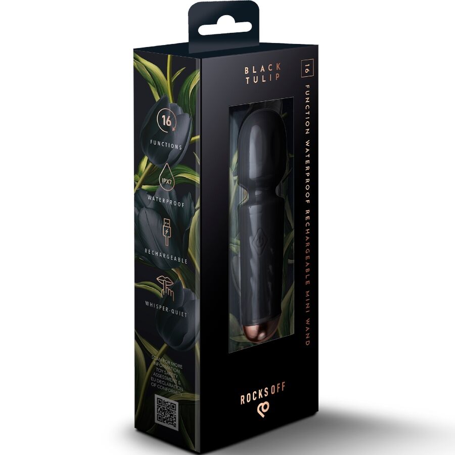 ROCKS-OFF - MINI WAND RECARGABLE 16 FUNCIONES NEGRO