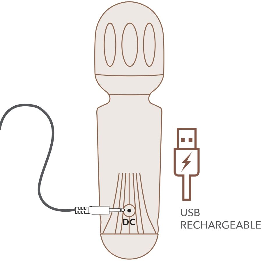 ROCKS-OFF - MINI WAND RECARGABLE 16 FUNCIONES NEGRO