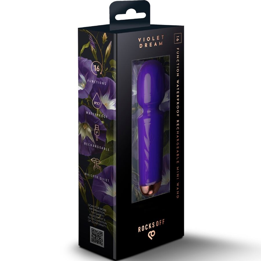 ROCKS-OFF - MINI WAND RECARGABLE 16 FUNCIONES NEGRO