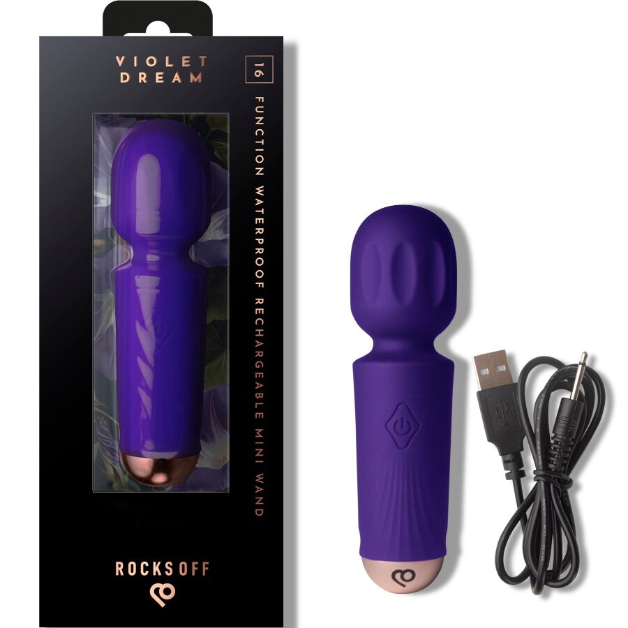 ROCKS-OFF - MINI WAND RECARGABLE 16 FUNCIONES NEGRO