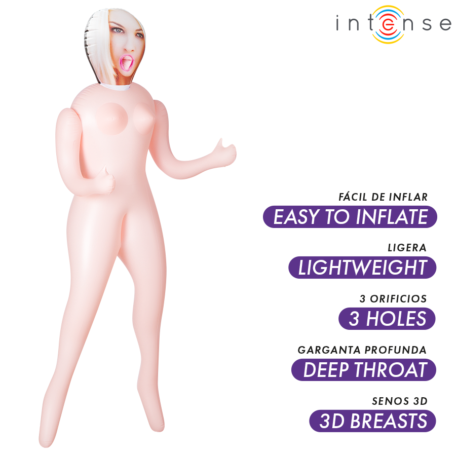 INTENSE DOLLS - IRINA MUÑECA HINCHABLE CON TRES ORIFICIOS