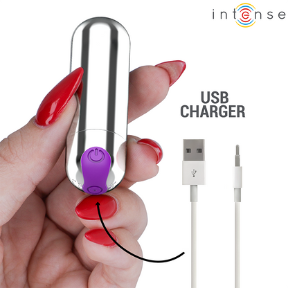 INTENSE - KAREN MINI BALA VIBRADORA 10 MODOS RECARGABLE NEGRO
