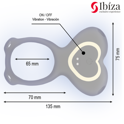 IBIZA - VIBRADOR PARA PAREJAS FORMA DE BRAGUITA CORAZÓN CONTROL REMOTO