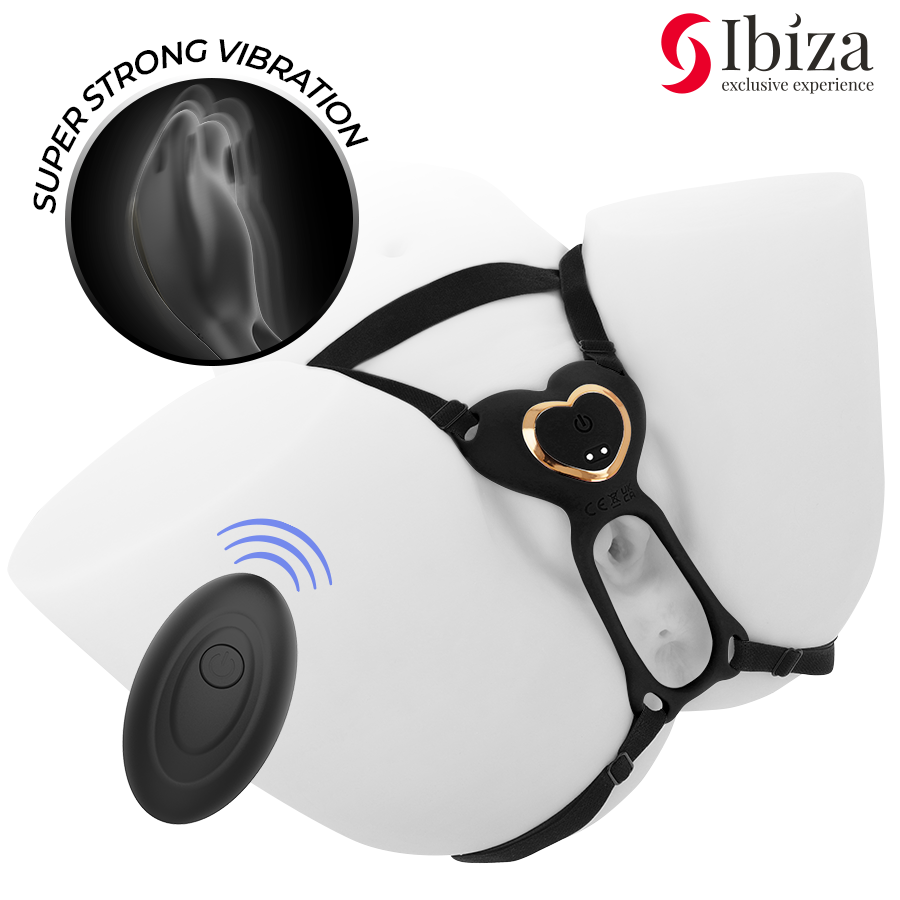 IBIZA - VIBRADOR PARA PAREJAS FORMA DE BRAGUITA CORAZÓN CONTROL REMOTO