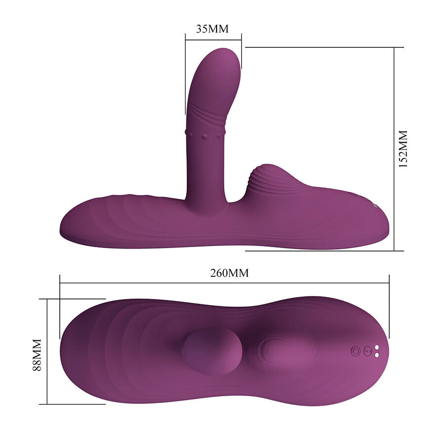 PRETTY LOVE - LUKA SIT-DOWN VIBRADOR CON EFECTO CALOR Y CONTROL REMOTO